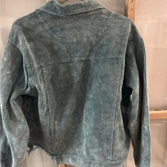 POL Teal Corduroy Jacket with Frayed Hem- it’s slightly brighter than in the pic - Picture 2 of 10
